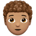 🧑🏽‍🦱 person: medium skin tone, curly hair display on Apple